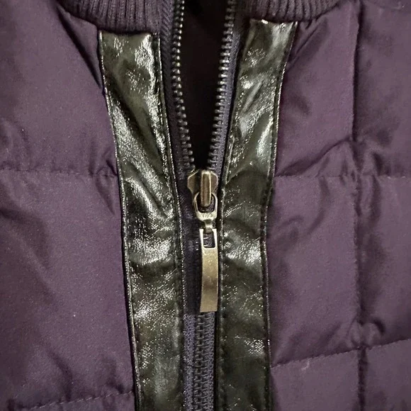 Charter Club Quilted Down Feather Vest Purple Zip Front Puffer Women's Small - Picture 5 of 5